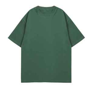 T-shirt pour homme en coton lourd à col rond et manches courtes, coupe ample, couleur unie, avec logo personnalisé, idéal pour l'été - Product Image 2
