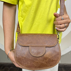 Vintage Genuine Leather Crossbody Bag for Women <b>Small</b> Shoulder Purse Classic Flap Design Everyday Travel Stylish Brown Handbag - Product Image 4