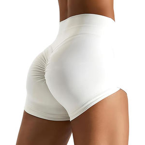 Shorts de fitness taille haute, effet ventre plat, sans coutures, en tissu doux et liftant pour l'exercice et le yoga - Product Image 1