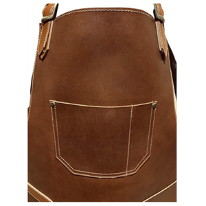 SALUBRIOUS SPORTS Unisex Polished Shiny Dark Cowhide Split Leather Welding Apron with <b>Spark</b> Model SS-LA-0050 OEM Service - Product Image 4