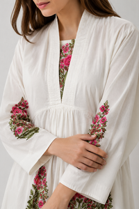 Robe Kaftan Longue en Coton Imprimé Floral de Jaipur pour Femme, Coupe Ample, Style Bohème, Écologique, OEM, Idéale pour les Fêtes - Product Image 6
