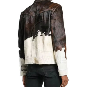 <b>Top</b> Selling Winter Hair on <b>Leather</b> Jacket Premium Quality Eco-Friendly Breathable Stylish Men's Online Sale - Product Image 3