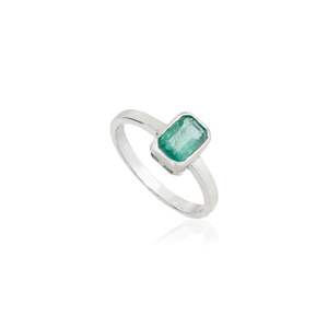 High Quality Handmade 925 Sterling <b>Silver</b> Natural <b>Emerald</b> Single Stone Bezel Set Minimalist <b>Ring</b> For Women's Everyday Wear - Product Image 3