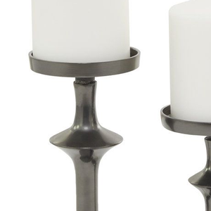 Porte-bougie moderne pour la décoration de la maison, support à bougie décoratif de qualité supérieure, aluminium coulé noir brillant, fait main, personnalisé - Product Image 4