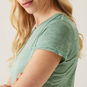 เสื้อยืดแขนสั้น100% โพลีเอสเตอร์เนื้อนุ่มและระบายอากาศได้ดีเสื้อคอกลมของผู้หญิงผ้าโพลีเอสเตอร์แห้งเร็วเหมาะสำหรับใส่ลำลองและใส่ไปยิม - Product Image 6