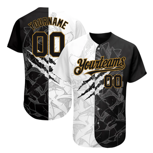 Custom <b>Sublimation</b> Split Color Block Full Button Baseball Jersey Training Uniform Polyester Men Clothing Baseball Jerseys - Product Image 1