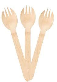 Fourchettes en bois jetables, écologiques et biodégradables, pour fêtes, pique-niques et traiteurs - Product Image 2
