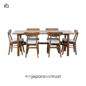 Muebles Modernos - Juego de Mesa de Comedor con 6 Sillas, Juego de Mesa de Cocina Moderno, Mesa de Comedor Interior hecha en Indonesia - Reha - Product Image 1