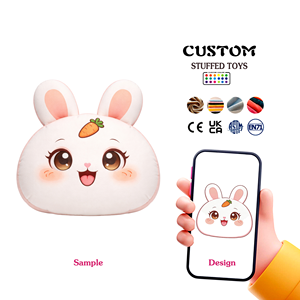 Coussin en peluche personnalisé en forme de lapin mignon imprimé, jouets en peluche, poupées, coussin en peluche avec image d'anime, jouets en peluche pour <span class=keywords><strong>voiture</strong></span> - Product Image 1