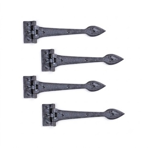 Elegant Heavy Duty Cast Iron T Hinge Antique Matte Black Powder Coated Strap Hinge Rustic <b>Barn</b> <b>Door</b> Wooden Gate <b>Hardware</b> Supply - Product Image 5