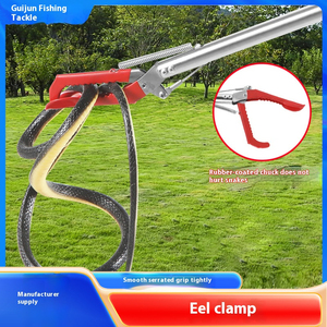 Meilleures ventes : Pince à reptiles à embout en caoutchouc, outil de préhension pour serpents, avec verrouillage, bâton de capture de serpents en acier inoxydable pliable de 1,5 m - Product Image 3