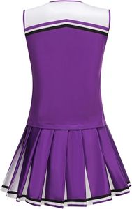 Costume de pom-pom girl pour filles, ensemble de cosplay, robe de football pour filles adultes, ensemble d'Halloween, logo personnalisé, design en strass et paillettes - Product Image 3