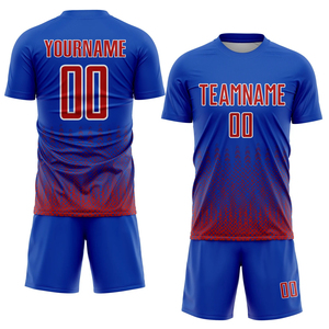 เสื้อฟุตบอลแบบกำหนดเองสำหรับผู้ชาย สีแดง แขนสั้น โพลีเอสเตอร์ 100% ระบายอากาศได้ดี ชุดทีมพร้อมหมายเลข 10 และพิมพ์ชื่อท้ายเสื้อ - Product Image 1