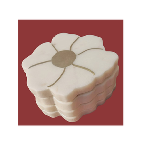 Eco-Friendly <b>Gold</b>-Plated Natural Marble <b>Coasters</b> Durable and Washable Beverage Tabletop Accessories for Desks - Product Image 6