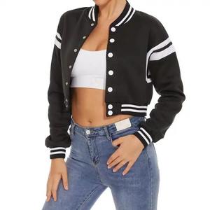High Quality Wool <b>Varsity</b> <b>Jackets</b> <b>for</b> <b>Women</b> Full Sleeves Double-Layer Collar Embroidery Letter Design Breathable Street Style - Product Image 1