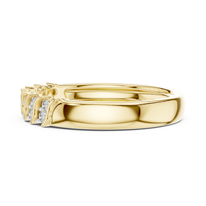 Anillo de Diamantes Cultivados en Laboratorio SERENITY WAVE, Oro Amarillo Sólido de 18 Quilates, Chapado en Rodio Minimalista, Corte Brillante, para Compromiso, Boda, Fiesta - Product Image 3