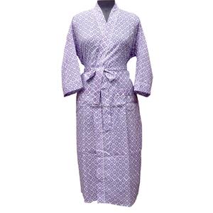 Digital Printing Floral Kimono V-neck Belt Closure <b>Robe</b> Quick <b>Dry</b> Cotton Sleepwear Full Length <b>Women</b> Gown Soft Breathable - Product Image 1
