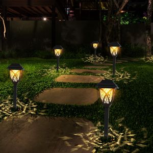 6-Pack a energia solare IP45 impermeabile Auto all'aperto luce di palo decorativo paesaggio lampada per giardino giardino Patio Pathway - Product Image 6