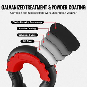 Confezione da 2 Grilli a D in Acciaio Legato da 3/4'' con Resistenza al Rottura di 62832 Libbre (28,5 Tonnellate), Perno a Vite da 7/8'' e Rondelle Isolanti - Product Image 4