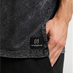 Camiseta Acid Wash para Hombre, Alta Calidad, 250 GSM, Corte Holgado, Estampado Vintage Lavado, Ropa con Acabado Acid Wash, Venta al Por Mayor, Logotipo Personalizado - Product Image 4