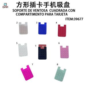 Supporto per telefono quadrato DAM con slot per schede, supporto a ventosa multicolore per dispositivi mobili - Product Image 1