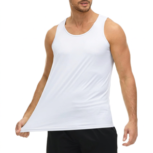 Men's Solid <b>Blue</b> Quick Dry O-Neck Tank <b>Top</b> Casual Fitness Workout <b>Vest</b> Knitted Polyester Sleeveless <b>Top</b> - Product Image 2