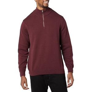Men's Women's Plain Oversized Half Zip Sweatshirt <b>Mock</b> <b>Neck</b> Cotton Custom Logo Casual Streetwear <b>Top</b> - Product Image 6