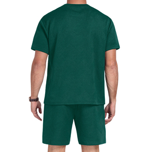 Ensemble de shorts d'été pour hommes, vert uni, tricoté, respirant, décontracté, pour les activités de plein air - Product Image 6