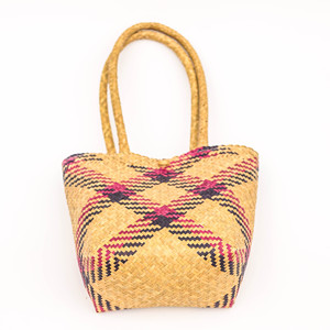 Cylindrical Woven Straw <b>Bag</b> with Drawstring Closure – Vintage & <b>Boho</b> Style - Product Image 5