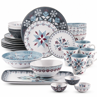 Service de vaisselle en mélamine monochrome géométrique, écologique et sans BPA pour banquets contemporains, cafés et restaurants de villégiature