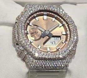 Premium Custom <b>Watch</b> GA2100 Style Iced Out Metal <b>Case</b> Fashion Luxury Design GA2100 Compatible Custom <b>Watch</b> - Product Image 4