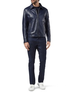 Chaqueta de Cuero con Estampado de Pitón Personalizada para Hombre, Chaqueta de Motero Premium de Piel Vacuna, Servicio de Muestras de Fábrica OEM ODM Disponible - Product Image 2