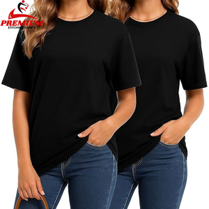 Camiseta Informal de Algodón para Mujer, de Manga Corta, Cuello Redondo, Ligera - Product Image 1