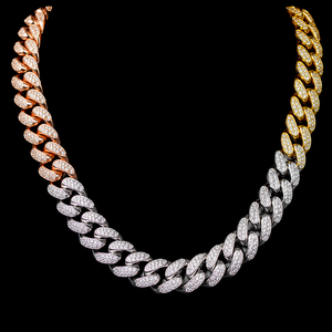 New Arrival 18K <b>Solid</b> Gold Moissanite Cuban Link Chain <b>Necklace</b> Hip Hop Style Unisex Everyday Wear Full Iced Designer Man Chain - Product Image 4