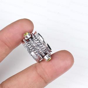 925 Sterling <b>Silver</b> Plated Spinner Vintage Textured Band Yellow Citrine Cz <b>Ring</b> Gemstone Meditation Worry Wholesale Jewelry - Product Image 5