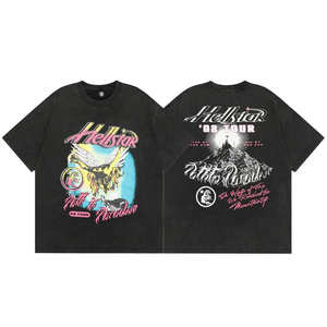 T-shirts unisexes décontractés en coton pour femmes, coupe oversize, effet délavé et vieilli, imprimés tendance, haute qualité, prix de gros - Product Image 6