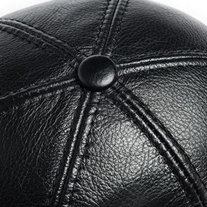 Wholesale Price Custom 6 Panel Leather Caps For Sale 2026 New Arrival High Quality Street Wear Leather Caps For Adults - Product Image 5