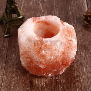 Portavelas de Sal Orgánica Rosa, Diseño Moderno Tallado, Luz Suave de Alta Calidad, Decoración Relajante para el Hogar, Origen Pakistán - Product Image 5