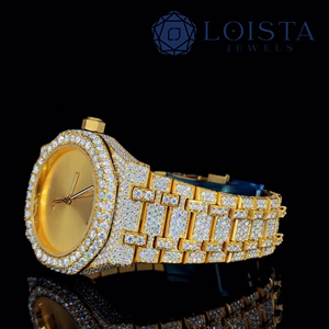 Luxury Quartz Stainless Steel Case Iced Diamond <b>Studded</b> Bracelet Elegant <b>Men</b> Fashion Classic Timepiece Glass - Product Image 2