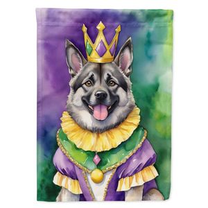 Norvégien Elkhound King Mardi Gras Multicolore Jardin Drapeau Décoratif Boîte Aux Lettres Patio Bannière pour Cour Pelouse Oeuvre pour Lits De Fleurs - Product Image 1