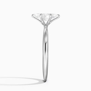 Anillo SOJ 02 con Corte Marquise, Flor, Plata 925, Moissanita, Clásico, Engaste de Garras, Bañado en Rodio, Solitario, Compromiso, Boda, GRA - Product Image 3