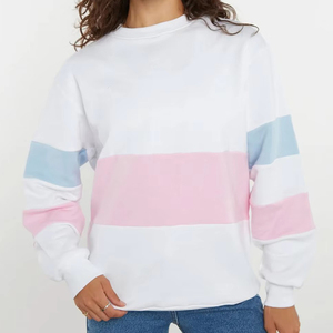 Sweat-shirt pour femme en molleton respirant, col rond, coton, grande taille, logo personnalisé imprimé, en vente en ligne - Product Image 1