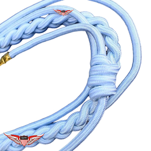 <b>Light</b> Blue Shoulder <b>Cord</b> Citation Brass Tip Shoulder <b>Cord</b> Twisted Aiguillette with Metallic Golden Tip - Product Image 2