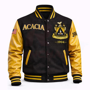 Chaqueta de Fraternidad Personalizada con Bordado y Detalles de Parches de Chenilla, Chaqueta Universitaria Griega Personalizada con Producción en Masa - Product Image 1