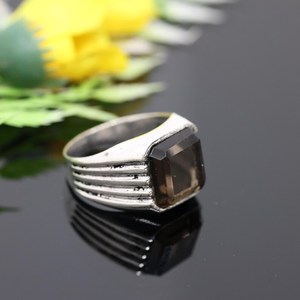 Smokey Quartz <b>Ring</b> 925 Sterling Silver Mens Handmade Gemstone Jewelry <b>Statement</b> <b>Ring</b> Elegant Gift For Him - Product Image 3