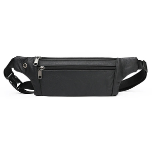 Bolso de pecho minimalista de cuero con cierre de cremallera, duradero, para uso diario, para todas las estaciones, para hombre - Product Image 1