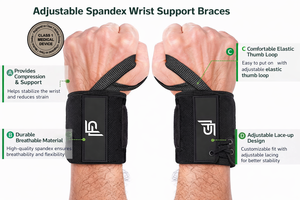 Soporte de Muñeca Transpirable y Ajustable, Ergonómico, con Cierre de Gancho y Bucle, Ecológico, para Levantamiento de Pesas, Estabilidad y Comodidad - Product Image 2