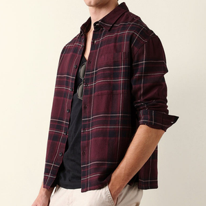 Chemise en flanelle 100 % coton respirante à manches longues, motif écossais teint en fil, style décontracté pour homme, collection printemps, vente en gros - Product Image 2