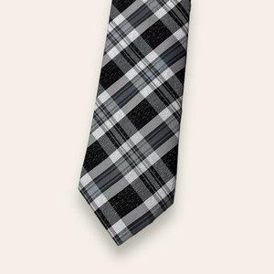 Corbata de Cuadros Negra y Blanca de Lujo para Hombre |   Corbata de Diseño Premium, Tejida en Jacquard, Formal, para Negocios, Bodas, Fiestas, Accesorio de Regalo - Product Image 2