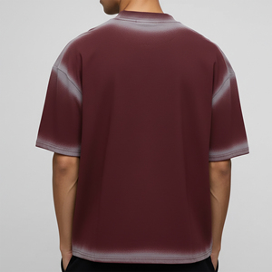 Camiseta de cuello redondo con diseño moderno para verano, estilo oversized, efecto deslavado, para hombre, con logo impreso personalizado, transpirable, tipo Ringer. - Product Image 5